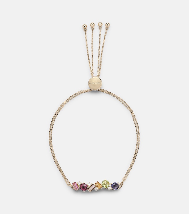 14kt gold adjustable chain bracelet with gemstones | Suzanne Kalan