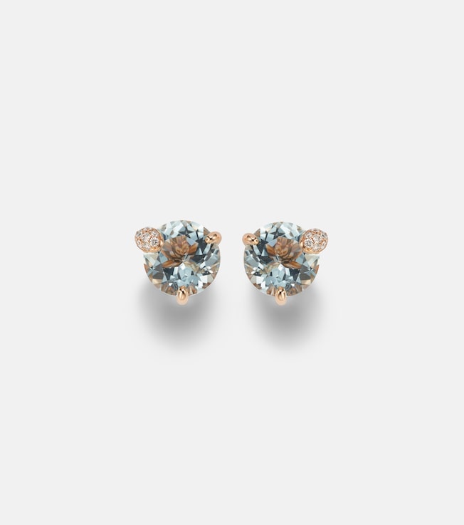 18kt rose gold earrings with aquamarine and diamonds  | Bucherer Fine Jewellery