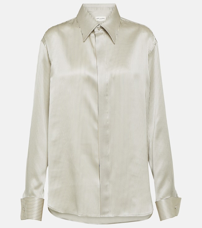 Striped silk satin shirt | Saint Laurent