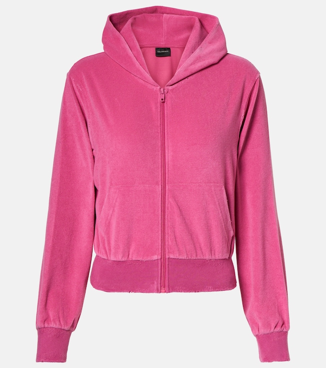 BB Motel cotton-blend velvet hoodie | Balenciaga