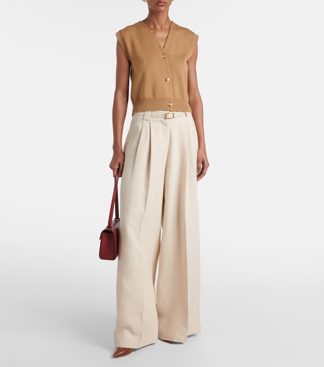 Husi high-rise linen wide-leg pants | Blazé Milano