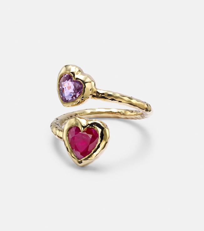 Moi and Toi 18kt gold ring with sapphires and rubies | Octavia Elizabeth