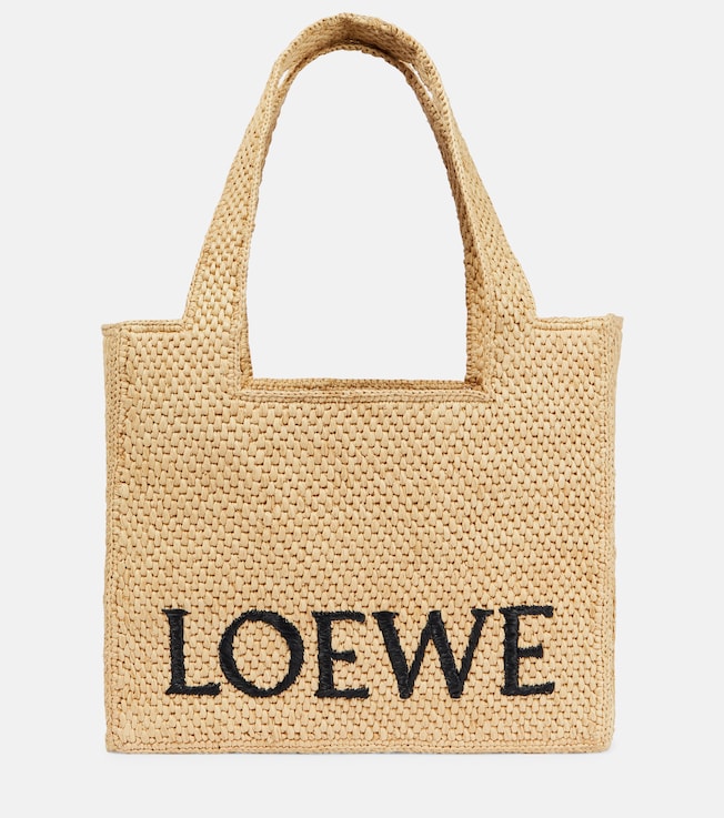Paula's Ibiza Medium logo raffia tote bag | Loewe