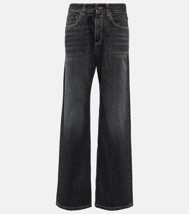 Embellished wide-leg jeans | Brunello Cucinelli