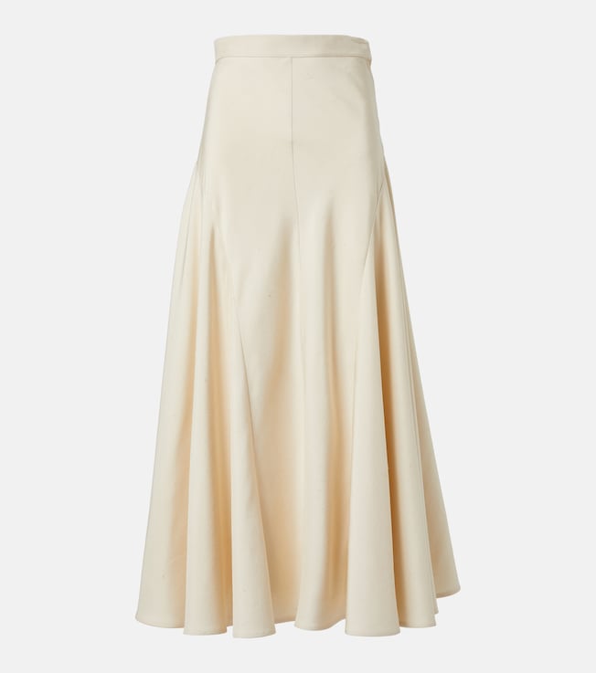 Giustina high-rise silk midi skirt | Loro Piana