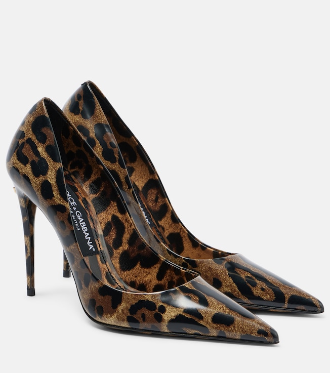 105 leopard-print polished leather pumps | Dolce&Gabbana
