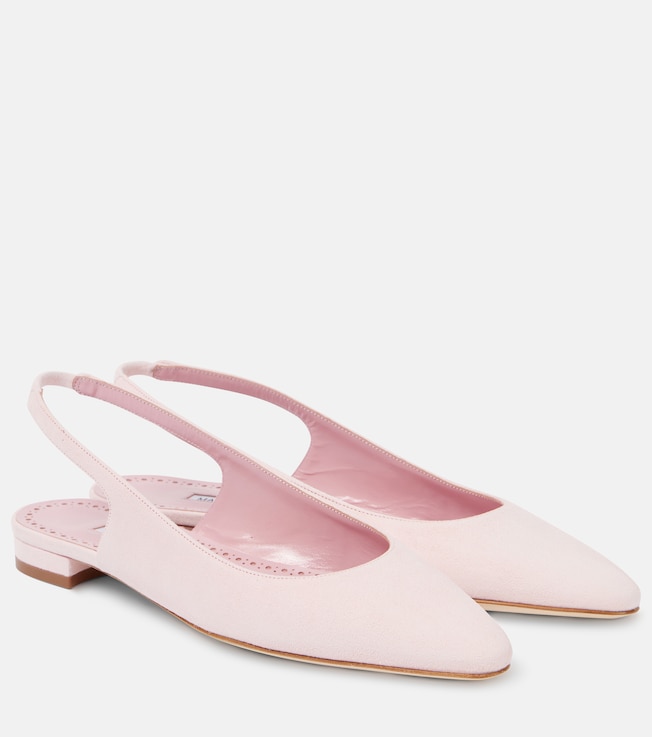 Sawra 10 suede slingback flats | Manolo Blahnik