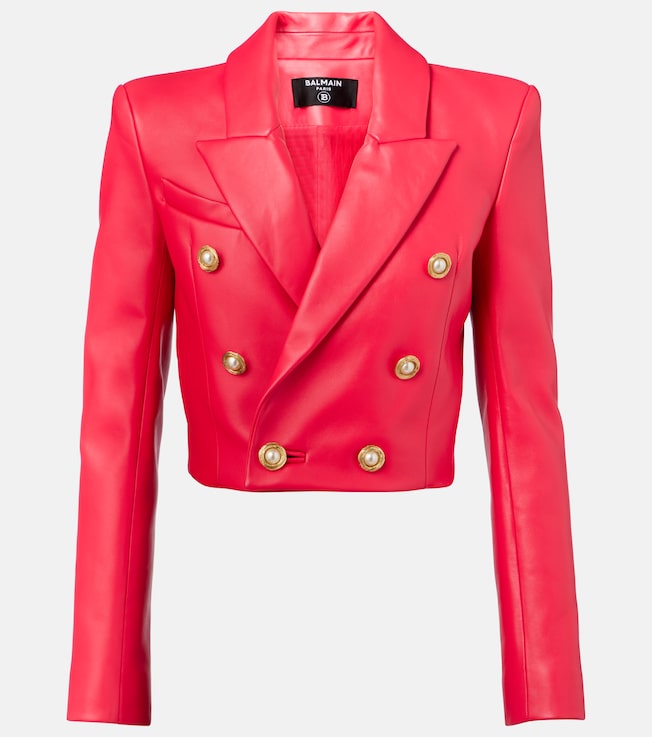 Cropped leather jacket | Balmain