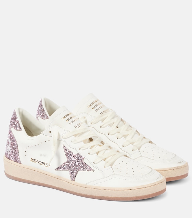 Ball Star glitter leather sneakers | Golden Goose