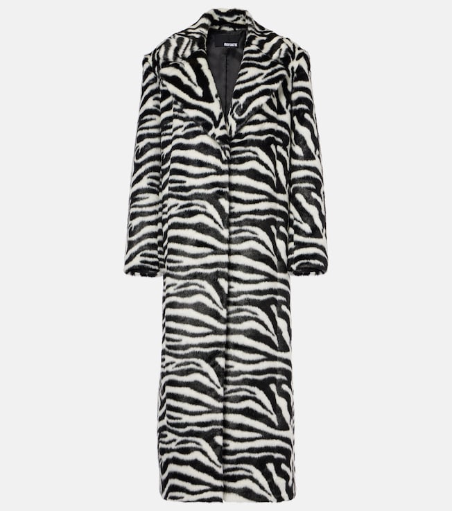 Zebra-print faux fur coat | Rotate