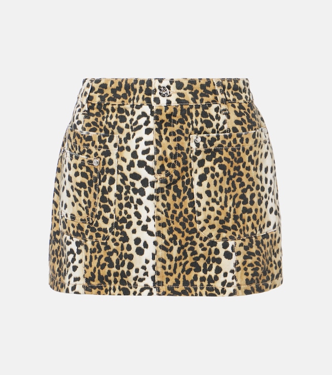 Leopard-print cotton miniskirt | Blumarine