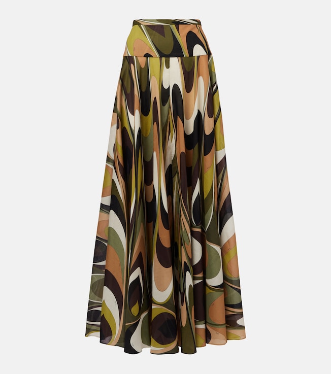 Onde cotton muslin maxi skirt | Pucci