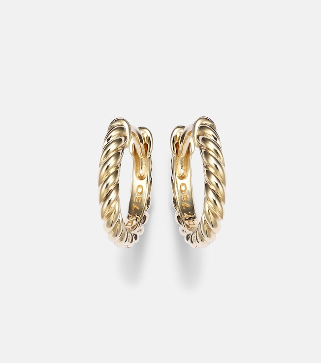 Sculpted Cable Micro 18kt gold hoop earrings | David Yurman