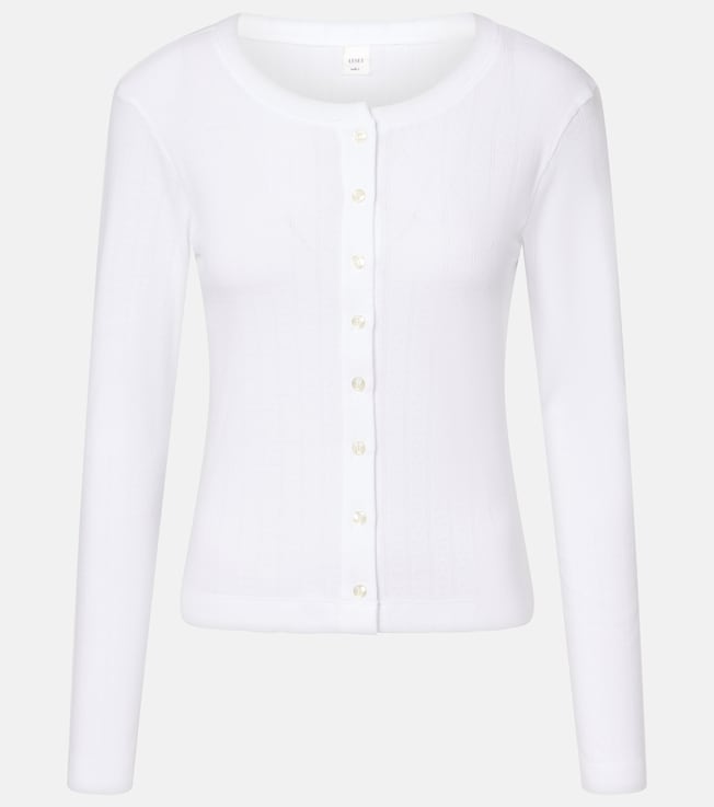 Pointelle cotton cardigan | Leset