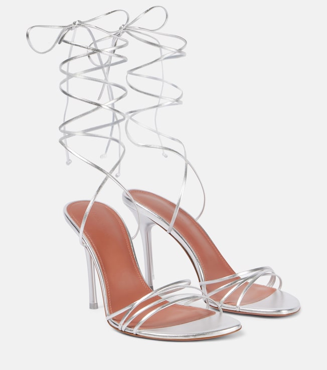 Lori 95 metallic leather sandals | Amina Muaddi