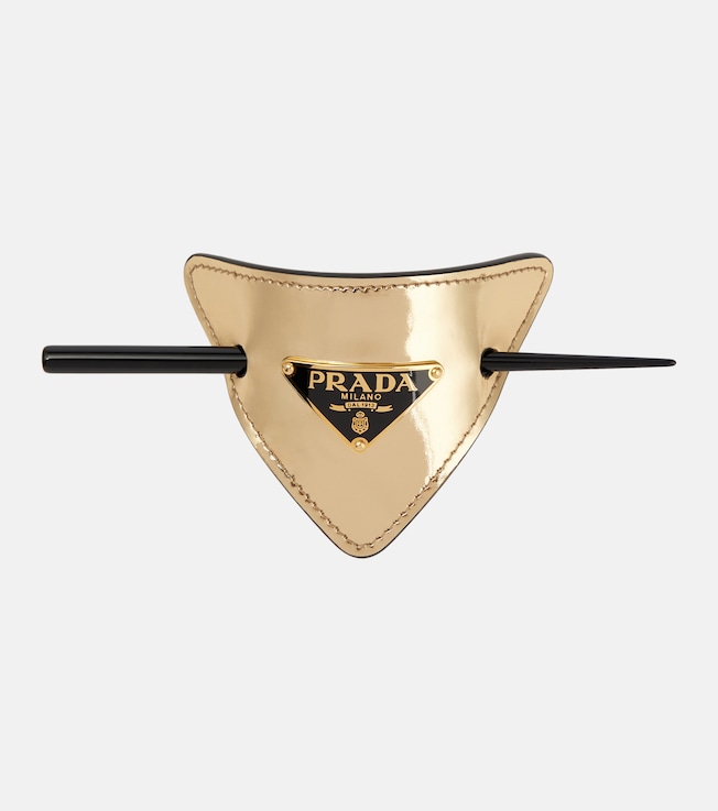 Metallic leather barrette | Prada