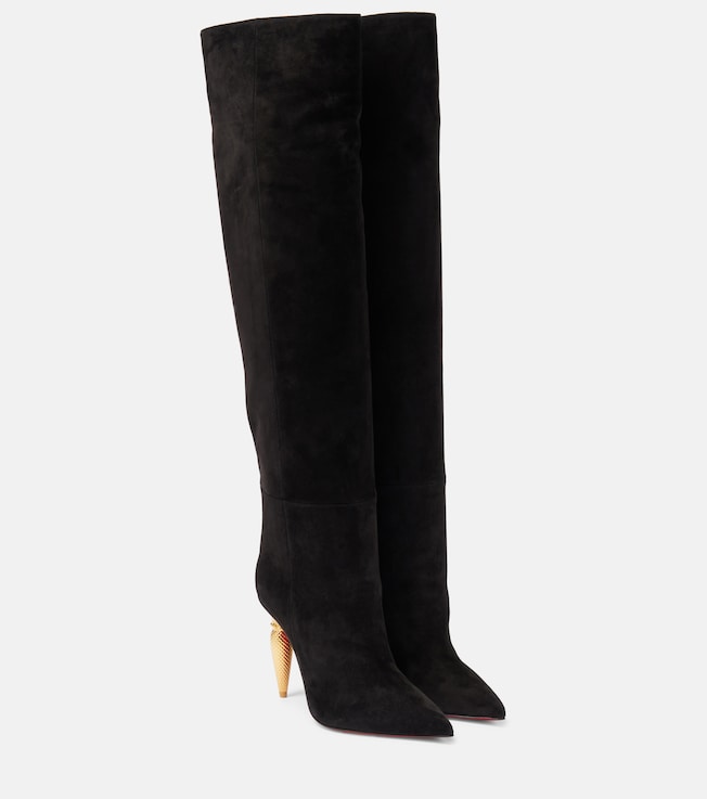Lipbotta 100 suede knee-high boots | Christian Louboutin