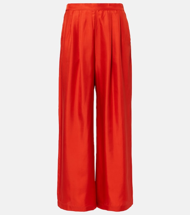 Isola silk twill wide-leg pants | Asceno