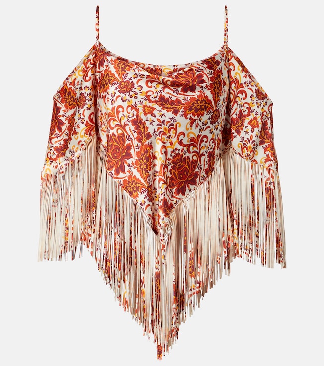 Fringed printed top | Rabanne