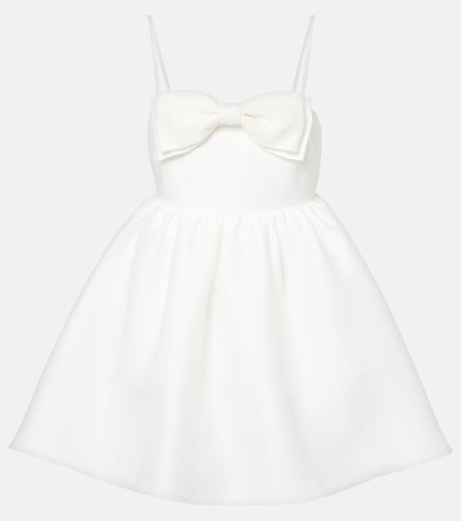 Bow-detail beaded taffeta minidress | Self-Portrait