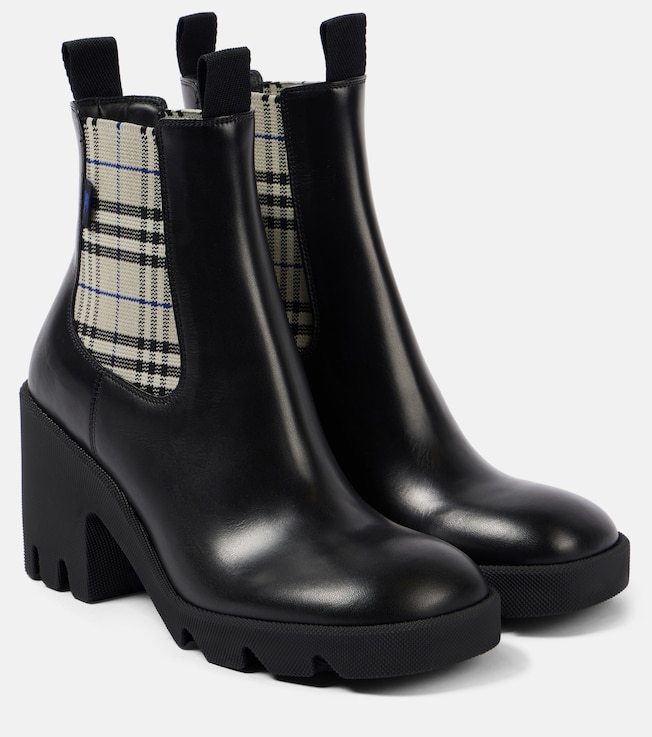 Burberry Check leather Chelsea boots | Burberry