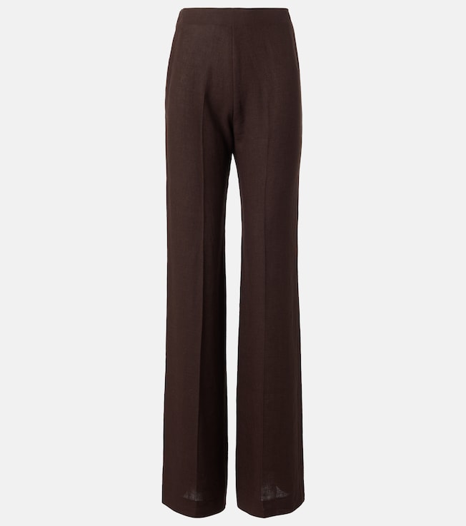 Timi linen crêpe flared pants | Loro Piana