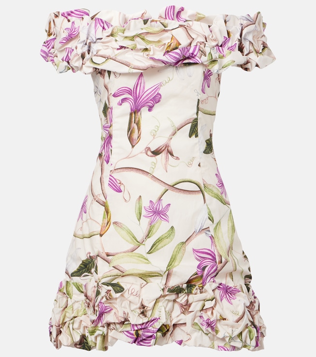 Jardin Mutisia floral cotton minidress | Agua by Agua Bendita