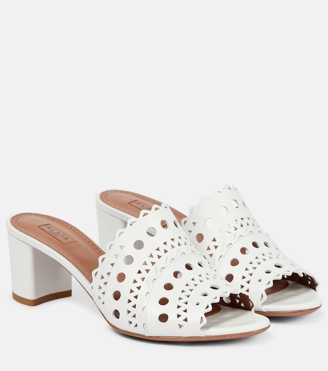 Laser-cut leather mules | Alaïa
