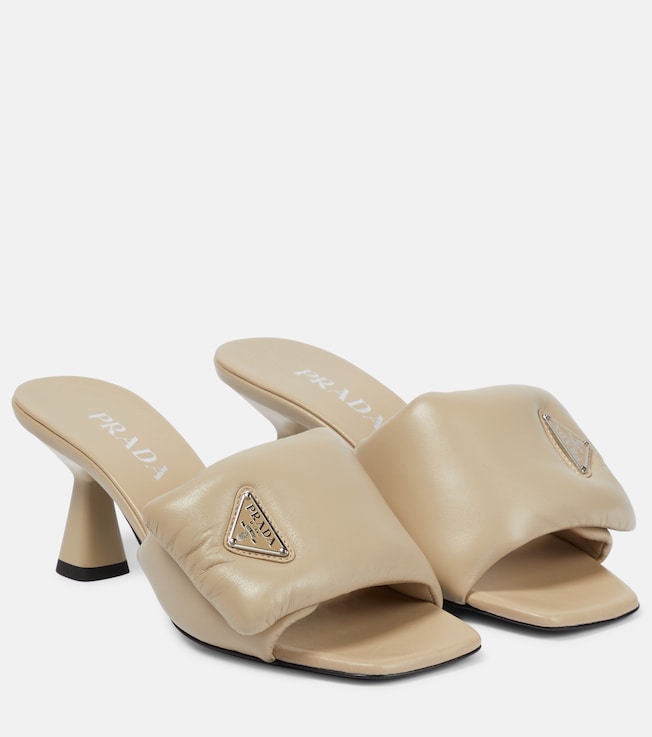 Padded leather sandals | Prada
