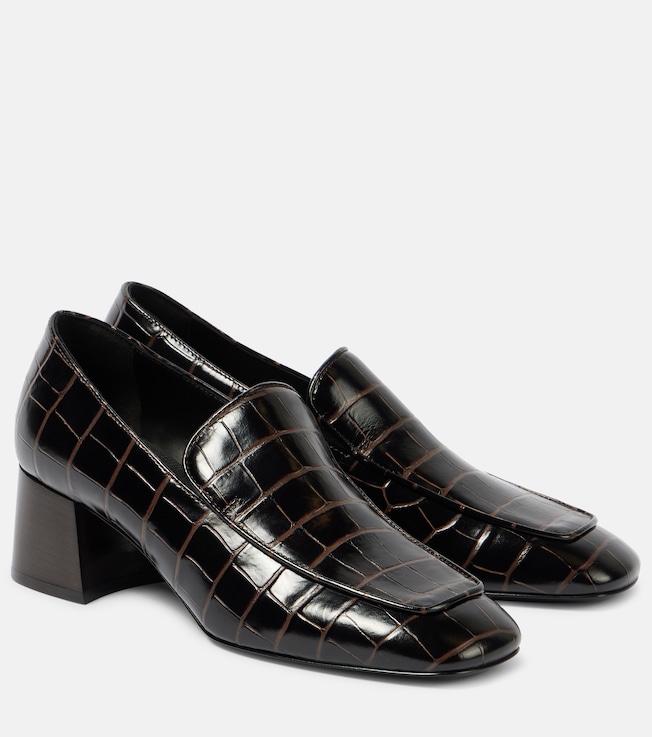 Croc-effect leather loafer pumps | Toteme