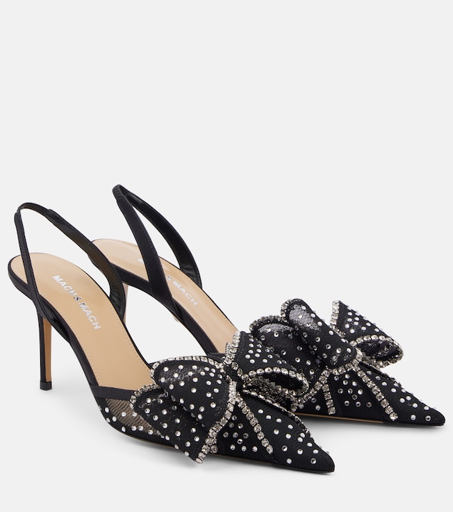 Le Cadeau embellished mesh slingback pumps | Mach & Mach