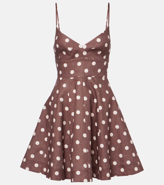Acacia polka-dot linen minidress | Zimmermann