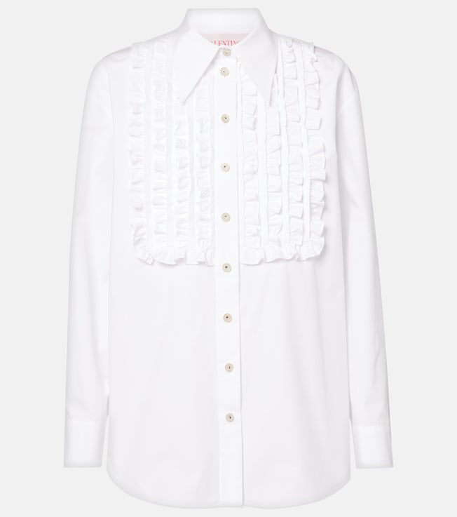 Ruffled cotton poplin shirt | Valentino