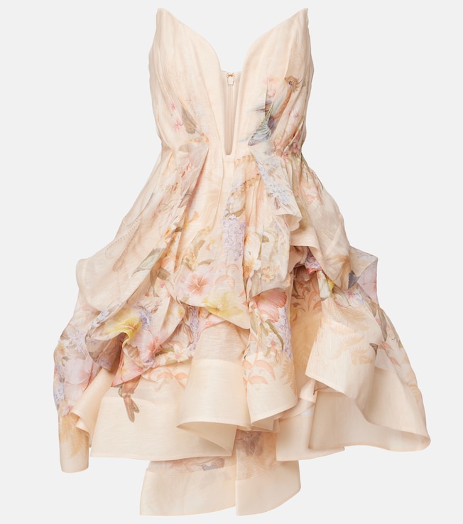 Illuminate Draped linen and silk minidress | Zimmermann