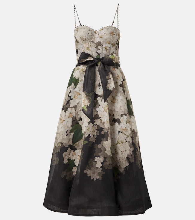 Balance linen and silk bustier dress | Zimmermann
