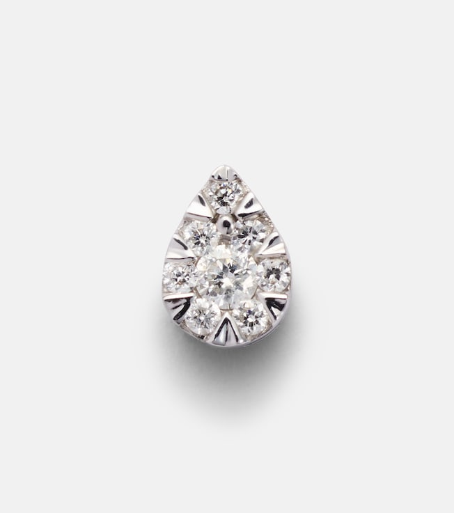 Piercing 18kt white gold single earring with diamonds | Persée