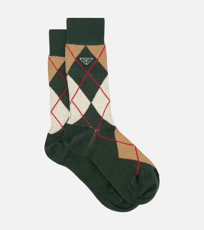Argyle cotton-blend socks | Prada