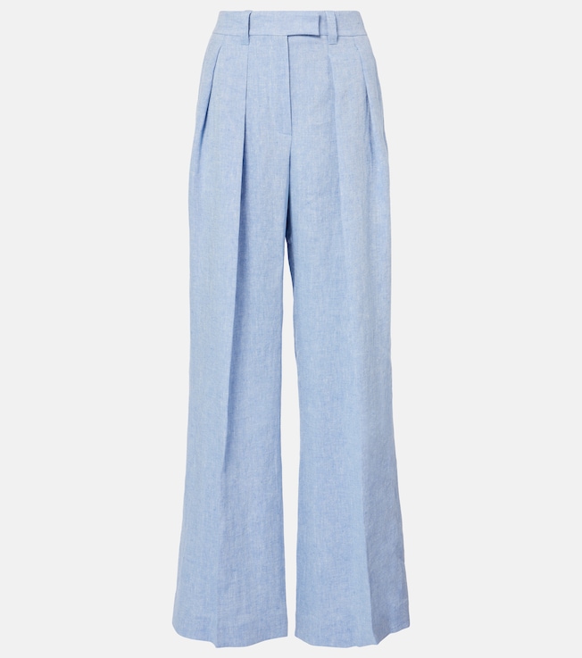 Linen-blend wide-leg pants | Brunello Cucinelli