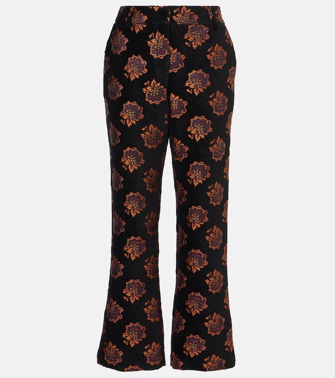 Floral jacquard straight pants | La DoubleJ