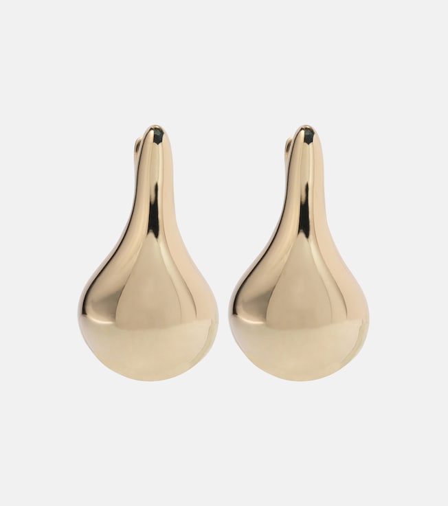 Droplet 10kt gold hoop earrings | Stone and Strand