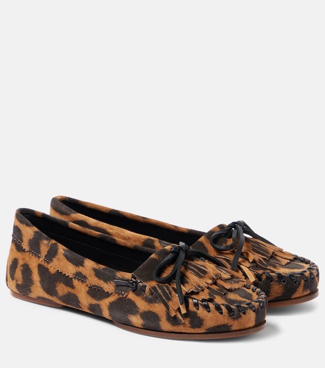 Indie leopard-print suede loafers | Paris Texas