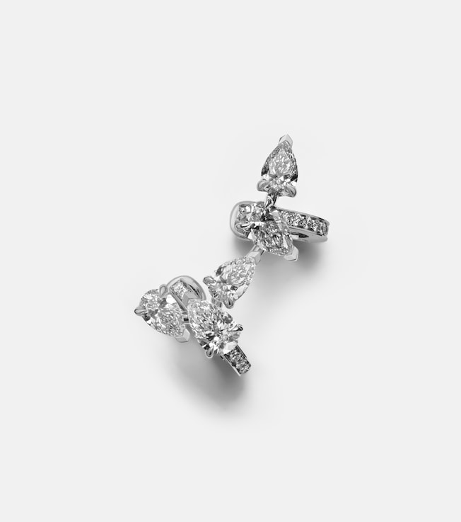 Serti Sur Vide 18kt white gold single ear cuff with diamonds | Repossi