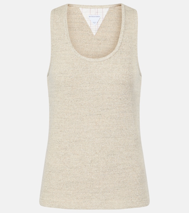 Ribbed-knit cotton jersey tank top | Bottega Veneta