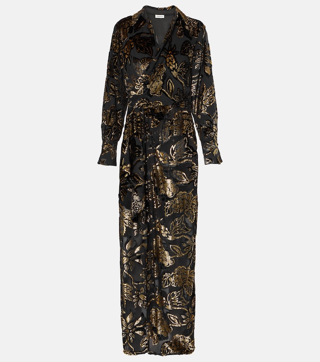 Marzia lamé velvet wrap dress | Simkhai