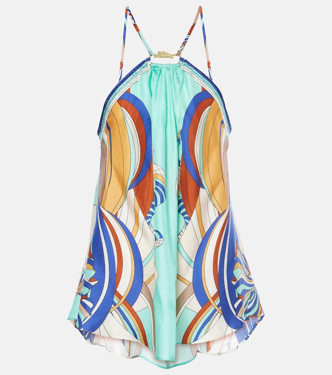 Printed silk top | Camilla
