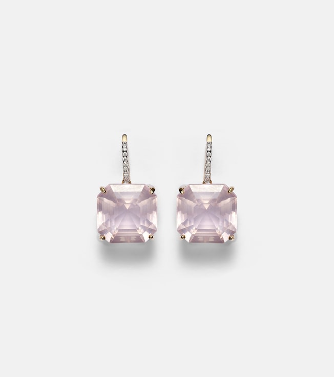 14kt gold earrings with topaz and diamonds | Mateo
