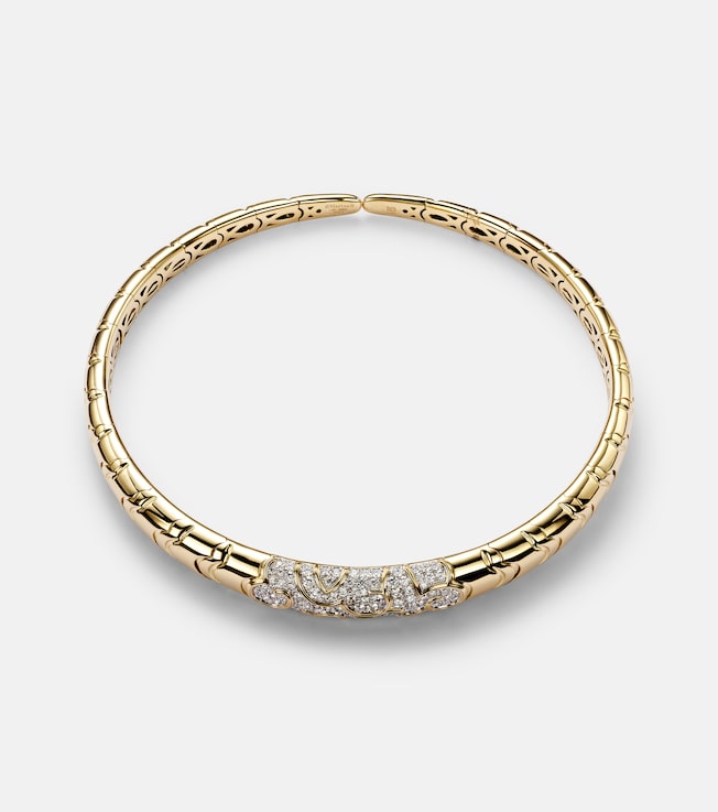 Onda 18kt gold choker with diamonds | Marina B