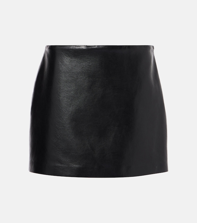 Agda leather-trimmed miniskirt | Agolde