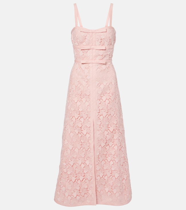 Bow-detail macramé midi dress | Giambattista Valli