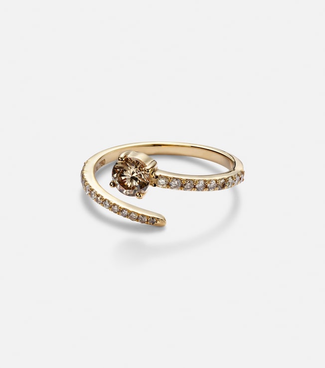 Grass Seed 18kt yellow gold ring with diamonds | Ileana Makri